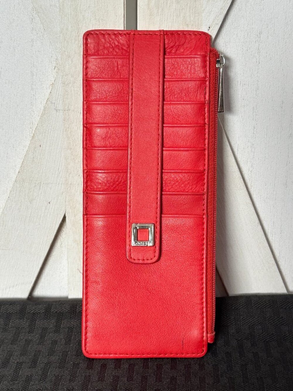 Lodis Red Leather Slim Card Stack Wallet